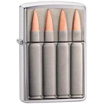 Zippo Encendedor Unisex Bullets Resistente al Viento, Cromado, Regular