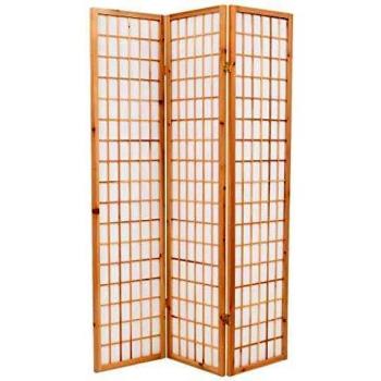 vidaXL Biombo Plegable con 3 Paneles de Estilo Japonés Separador de Ambienntes Divisor de Estancias de Madera de Abeto 120x170 cm Natural