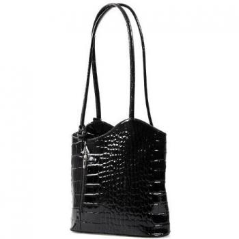 IO.IO.MIO Borsetta per le Icone® - Bolso mochila  para mujer negro Lack Schwarz 27-32x30x9 cm