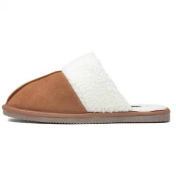 Hush Puppies Arianna Tan Leather Suede Women's Mule Slippers Size 8 UK