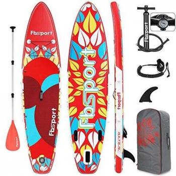 FBSPORT Tabla Sup Hinchable, Tabla de Stand Up Paddling, Tabla Paddle Surf Hinchable, Tabla de Sup, Tabla de Surf Kit con Remo de Aluminio+Bomba+Aleta Desprendible | Longitud: 320cm
