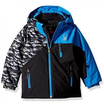SPYDER Mini Ambush Chaqueta, Niños, Azul/Negro, 3