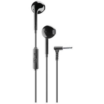 Auriculares de botón CellularLine Voice Capsule con micrófono, color negro, conector Jack 3.5mm