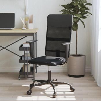 Adjustable Height Black Mesh and Faux Leather Office Chair