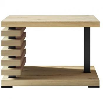 Mesa de centro Goodyear 123, Aglomerado laminado, Roble Artisan, 60 x 60 x 43 cm, Diseño Angular