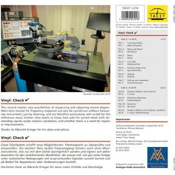 New signals and recordings to test and adjust vinyl equipmen