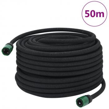 Manguera de riego porosa para jardín de caucho negro 16 mm 50 m