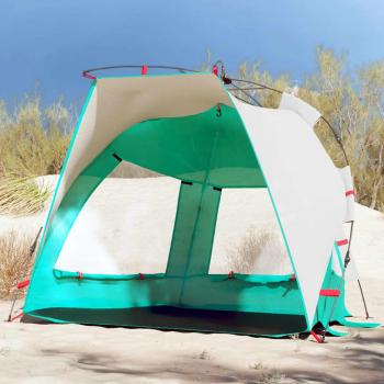 Tienda de playa 2 personas impermeable apertura rápida color azul, gris y verde mar