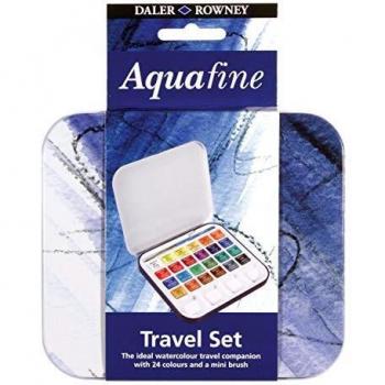 Daler Rowney Aquafine Acuarela Estuche 24 unidades + 1 Mini Pincel + 1 Paleta