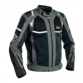 Richa Chaqueta de Moto Airstorm WP Titanio - Chaqueta textil impermeable para motocicleta, color negro y gris, talla S