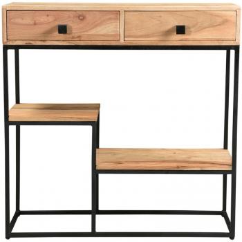 Consola 2 cajones en acacia y metal L80 cm GRENELLE