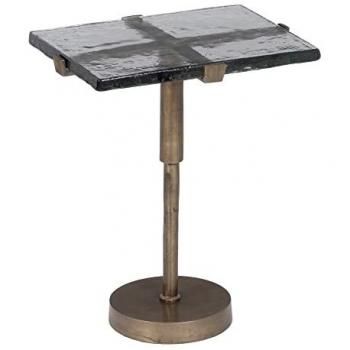 Mesa auxiliar 41 x 31,5 x 49 cm Cristal Dorado Metal