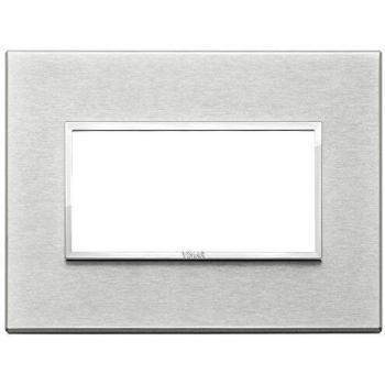 Placa Vimar Eikon Evo 4 Módulos Gris Next 21654.02