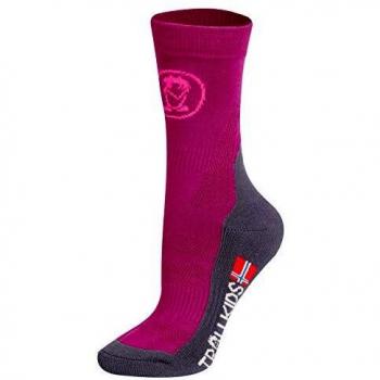 Trollkids Calcetines de Corte Medio Kids Trekking II, Color Baya Talla EU 26