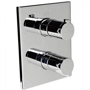 Clever 98750 Grifo de Ducha Termostático para Empotrar 3 Vias Nine, Cromado