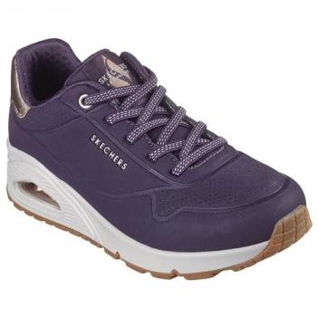 Zapatillas Deportivas Skechers Uno Shimmer Away para Mujer en Color Lila con Plantilla Air Cooled Memory Foam - Talla 36
