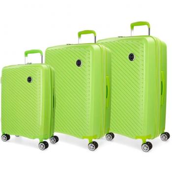 Movom Tokyo Juego de maletas Verde 55/66/78 cms Rígida Polipropileno Cierre TSA 218L 4 Ruedas dobles Equipaje de Mano