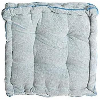 Cojín de Suelo asa Azul rústico de algodón de 8x40x40 cm - LOLAhome