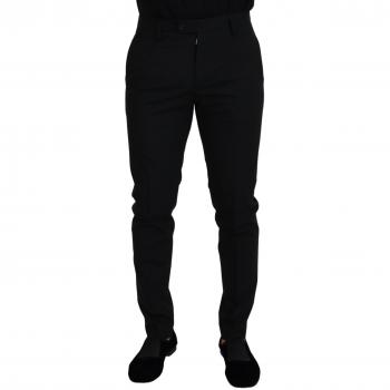Dolce & Gabbana Black Polyester Chino Formal Pants - IT48 | M