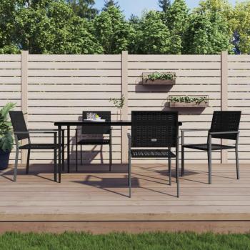 5-Piece Poly Rattan and Steel Garden Dining Set