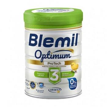 Blemil 3 Optimum ProTech 800g - Leche en polvo para lactantes, fórmula adaptada, con proteínas optimizadas, prebióticos y probióticos, sin azúcares añadidos