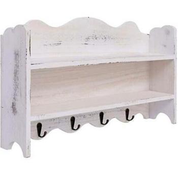 vidaXL Perchero de pared blanco de 50 x 10 x 30 cm