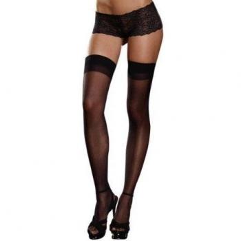 Las mujeres de Dreamgirl Moulin medias hasta el muslo, Negro, un tamaño