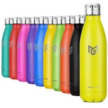 MIKAMEE Botella de Agua Acero Inoxidable 350/500/650/750ml | Aislamiento de Vacío de Doble Pared airBottle | sin bpa Botella termica | Mantiene 24h frías/12h Calientes | para Niños, Deporte, Oficina