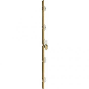 Cerradura de Seguridad para Madera Embutida 40x70mm Modelo 7140-5D2N70155 Acabado Latonado con 5 Puntos de Cierre Lado Derecho MCM
