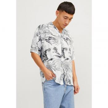 Camisa Jack&Jones Guru blanco estampada manga corta hombre
