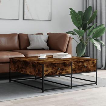 Mesa de centro de madera de ingeniería 100x99x40 cm en color Negro, Roble Sonoma y Roble ahumado - Mesita de Salón o Comedor o Auxiliar, modelo vidaXL