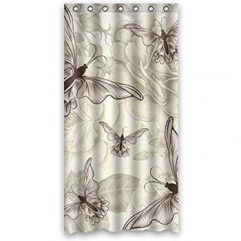 Diseño de flores antecedentes hermoso patrón Papilionidae Peonía Tela de poliéster impermeable baño cortina de ducha de 36 x72 