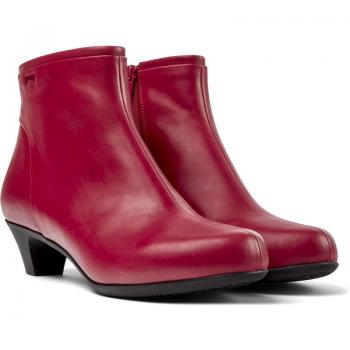 CAMPER Helena Ankle Boots for Women - Red, Size 42, Smooth Leather
