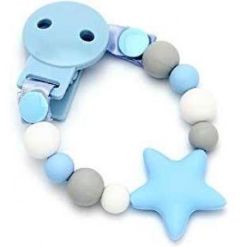 mami me mima CHUPETERO MORDEDOR ANTIBACTERIAS STAR SWEET BLUE