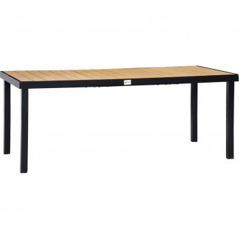 Mesa de Jardín Rectangular para 8 Personas con Encimera de Listones y Estructura de Aluminio