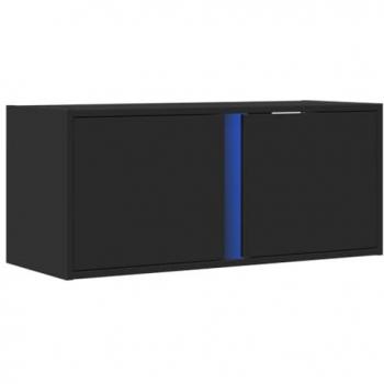 Mueble de TV de pared con luces LED negro 80x31x35 cm, Mueble de TV suspendido, Mueble de TV montado en la pared, Soporte de TV flotante