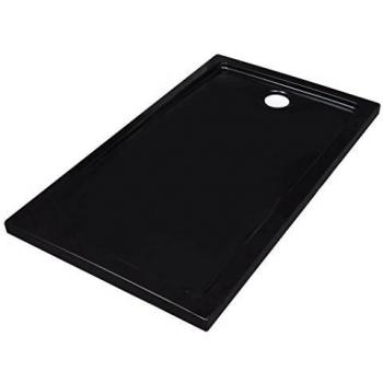 vidaXL Plato de ducha rectangular ABS, color negro, 70 x 120 cm