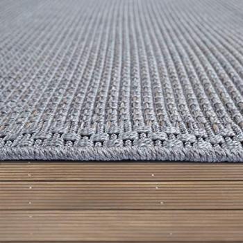 Alfombra Exterior Interior Balcón Terraza Cocina Moderno Diseño Ribetes Beige 200x350 cm - Paco Home