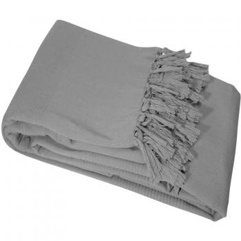 Nuances Du Monde Coton tisse Lana Gris Manta, 150 x 150 cm