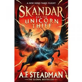 Skandar y el ladrón de unicornios - libro infantil, fantasía, aventura, ilustraciones a color, tapa dura, autor A.F. Steadman, recomendado para lectores de 8 a 12 años