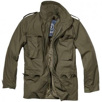 Brandit M65 Winter Jacket Olive, Classic Military Style, 100% Cotton, Water-Resistant, Warm Lining, Multiple Pockets, Adjustable Cuffs and Hem, Available in Size 6XL