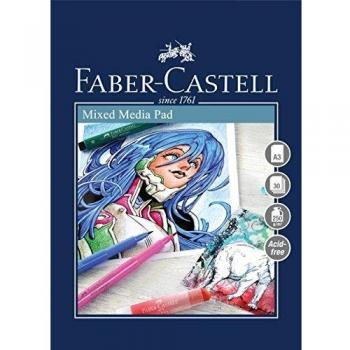 Faber-Castell Creative Studio Mixed Media Pad, A3, Spiral Bound Paper, 250 GSM, 30 Sheets, for All Media, Acrylic, Watercolour Paint and Pencils, Pastel, Charcoal, Graphite, Art, Craft, Home, School