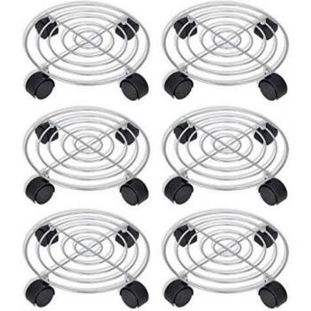 6 Soportes de metal con ruedas para macetas