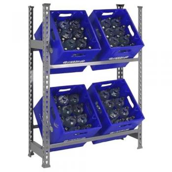 SimonRack Estantería Metálica para Bebidas, 2 Baldas, Soporta 100 kg por balda, Dimensiones 1000x800x300 mm, Sin tornillos, Color Gris