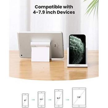 UGREEN Soporte Móvil Mesa, Soporte Teléfono Móvil Mesa Atril Movil Mesa Multiángulo Soporte Smartphones Ajustable para iPhone 13 Pro/ 12/11, Galaxy S21/ Note 20, Xiaomi Redmi Note 10/9 Pro
