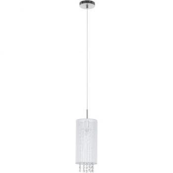 Lámpara colgante de cristal Lana WH blanco - Lámpara colgante blanca 1 luz con pantalla de cristal, E14