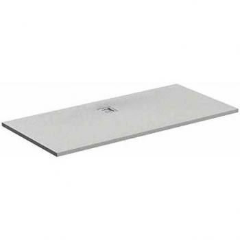 Plato de ducha rectangular Ideal Standard Ultra Flat S 170x80 cm color Carrara blanco, antideslizante, desagüe central