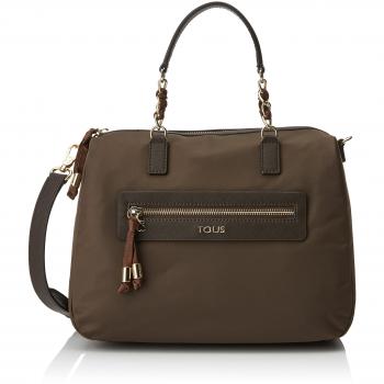 Tous Bowling Brunock Chain de Lona, Bolso Bolera para Mujer, Marrón