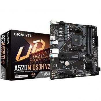 Gigabyte A520M DS3H V2 AMD AM4 DDR4 Micro-ATX Motherboard with Support for AMD Ryzen 5000 Series CPUs