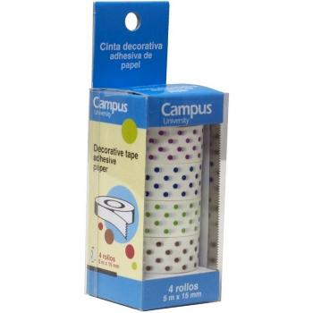 Makro Paper DT-479-DOT2 - Cinta adhesiva, 4 unidades, multicolores
